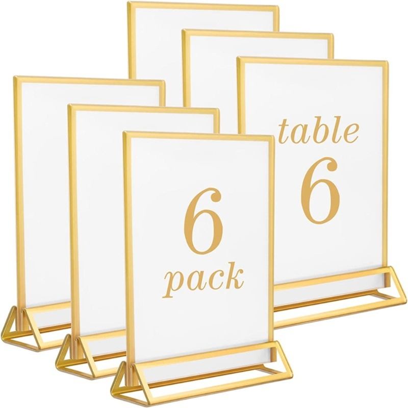 Table Number Gold - Przezroczysty akrylowy numer stół weselny stojak