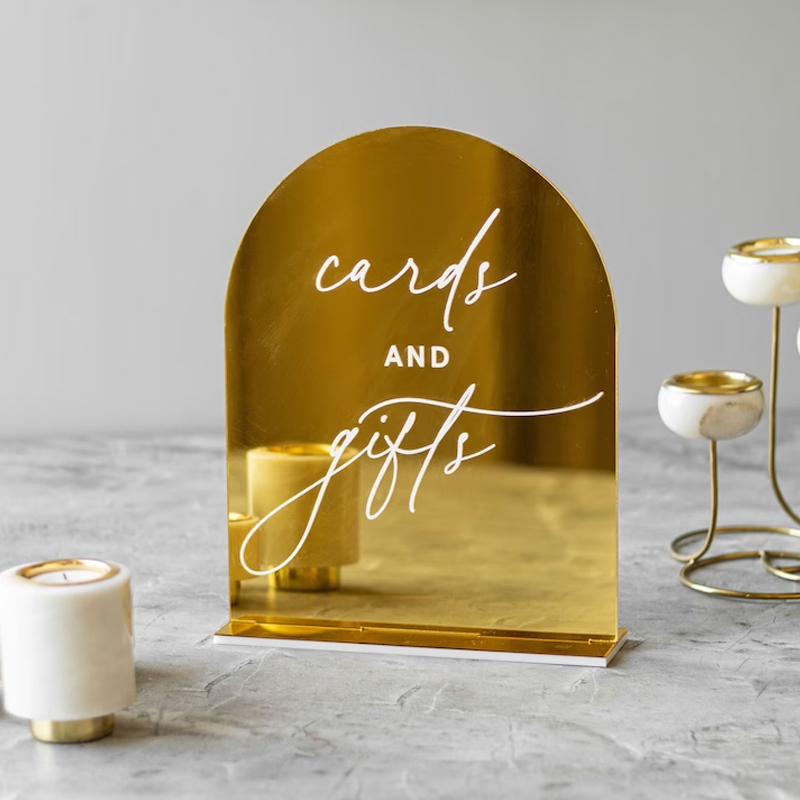 Table Number Gold - Zestaw 4 znaki ślubne, znak pamięci
