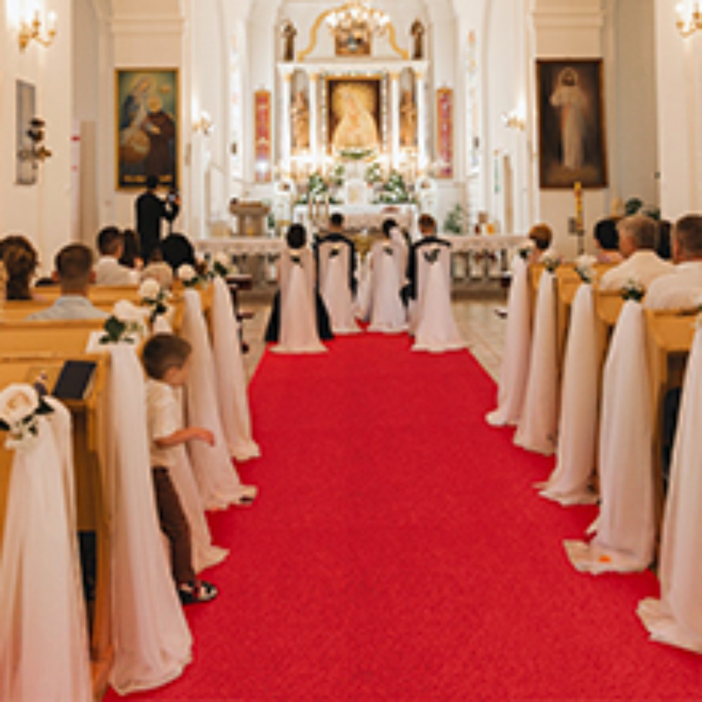 Aisle Runner White - Elegancki dywan na przejście ślubne, antypoślizgowy