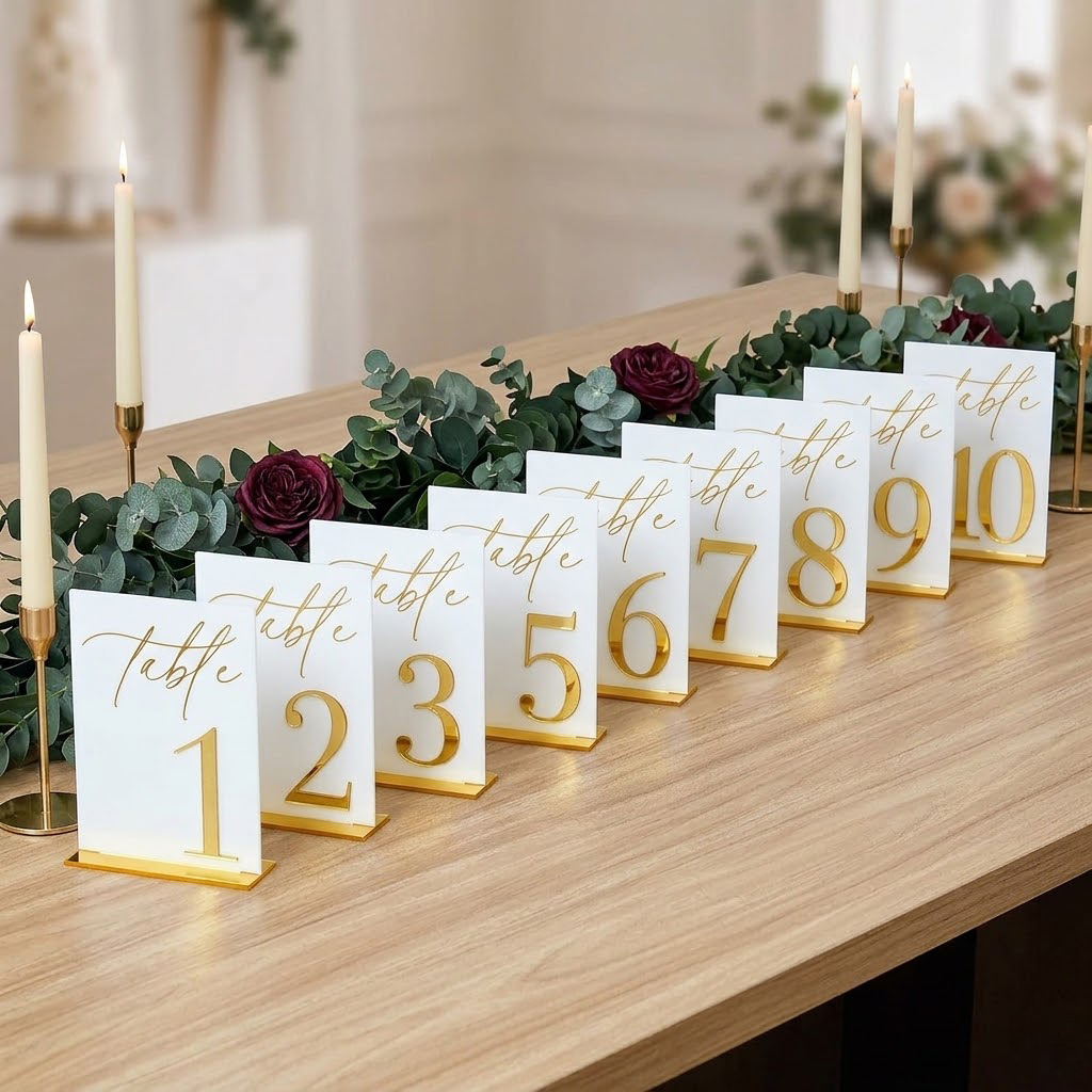Numery na stoły weselne 1-10 z – Table Number Gold recenzja i cena