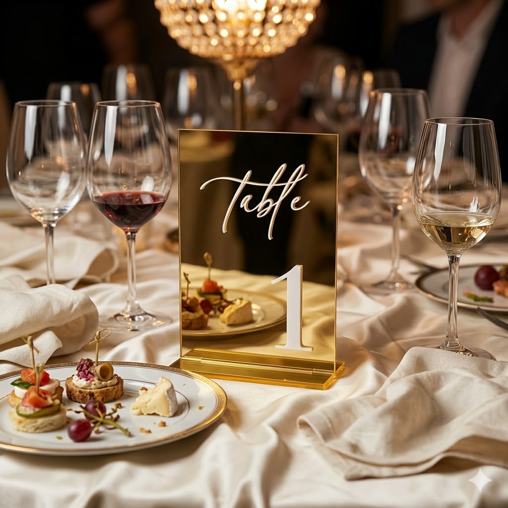 Złote Akrylowe Numery na Stół  – Table Number Gold recenzja i cena